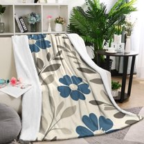Pioneer Flower Blanket,Comfortable Soft Flannel Throw Blanket,All Season,Warm Lightweight Blankets for Sofa Bed Couch Living Room Chair,40"x50"(100x130cm)