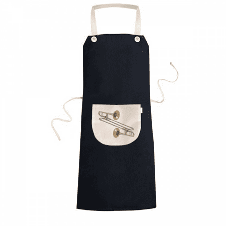 

Trombone Wind Classical Music Instrument Apron Bib Sarong Cooking Baking Kitchen Pocket Pinafore