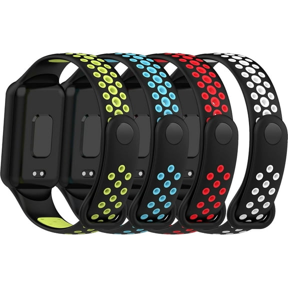 KOMI 4-PACKS Compatible with Amazfit Band 7 Replacement Band,Sport Strap Soft Silicone Quick Release Wrist Bands Adjustable Wristband Smartwatch Accessory