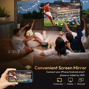 XGODY A6 Native 1080P Smart Projector with WiFi and Bluetooth, Auto-Focus & Rotatable Stand, Black, 1 Count