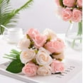 thumbnail image 4 of 1 manojo de flores de rosas artificiales, arreglo de 12 cabezas, ramo de seda para fiestas de oficina en casa, decoración nupcial y de boda Zhivalor  CZJJ-HQ25-3, 4 of 6