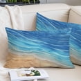 thumbnail image 2 of Blue Ombre Coastal Pillow Covers 24"x36", Summer Nautical Beach Ocean Seaside Soft Brushed Microfiber Breathable Throw Pillow Covers, Pillowcase with Zipper for Couch Sofa Bedroom Living Room, 2 of 9