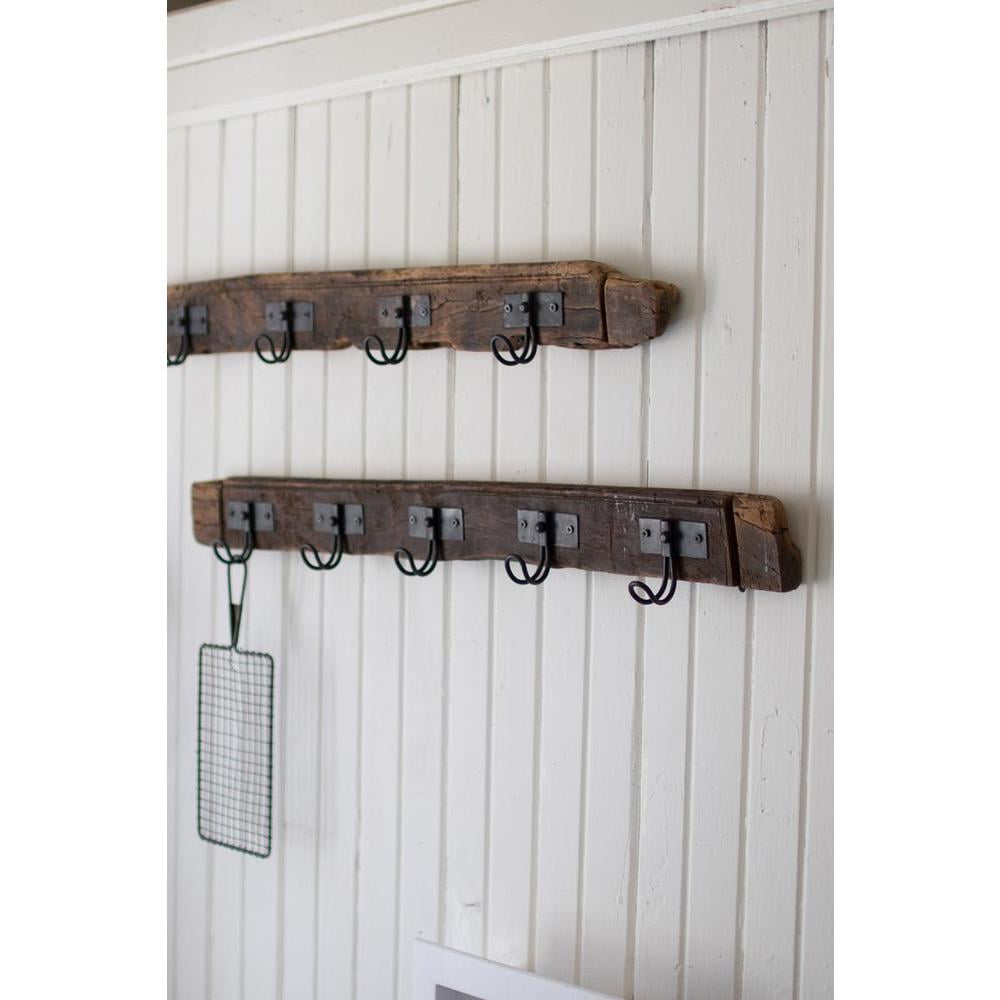 Kalalou Recycled Wood Coat Rack - Thumbnail 3