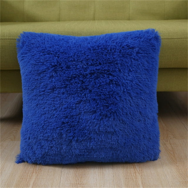 Agiferg Short Plush Pillow Cover Sofa Cushion Solid Color Home Pillow Cover Bedside Backrest