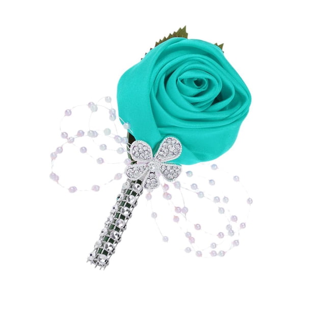 Ramo de flores artificiales para boda, broche para novia Rosa verde