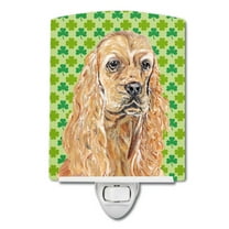 Buff Cocker Spaniel Lucky Shamrock St. Patricks Day Ceramic Night Light