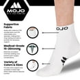 thumbnail image 4 of Ankle Compression Socks for Men & Women 15-20mmHg - Made by Mojo - White, Large, 4 of 8