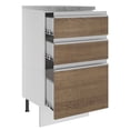 thumbnail image 2 of Mostrador Madesa Glamy 40 cm 3 Cajones - Blanco/Marrón Madesa G24401GL, 2 of 7