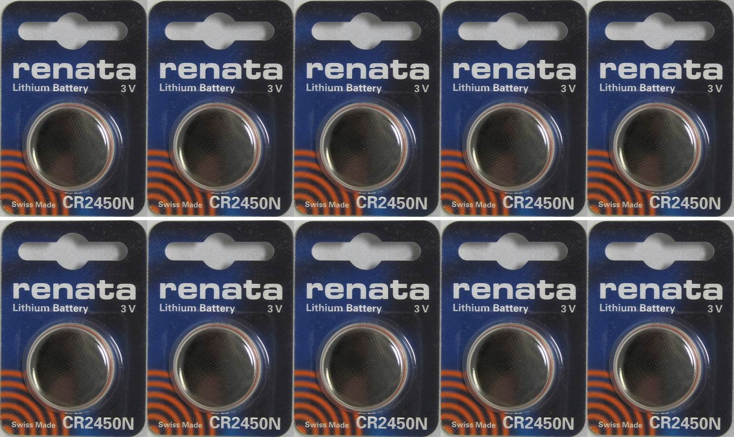 10 Renata CR2450 2450 ECR2450 Lithium Batteries