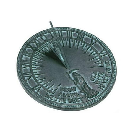 - Rome 2550 Father Time Sundial, Cast Iron with Verdigris Finish, 11.5-Inch Diamet