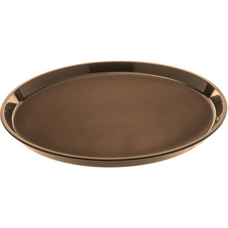Cambro PT1600167 Brown 16" Round Polytread Serving Tray