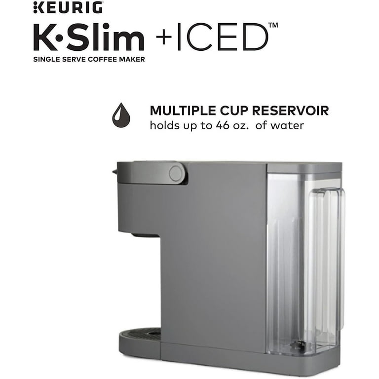 Keurig K-Slim + Iced Single Serve Coffee Maker, Brews 8 to 12oz. Cups, Gray