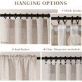 thumbnail image 2 of AIR-Beige Linen Curtains 107 Inches Long for Living Room 2 Panels Set Light Filtering Semi Sheer 107 Inch Window Curtains Luxury Rod Pocket Hook Belt Privacy Boho Farmhouse Linen Drapes for Bedroom, 2 of 4