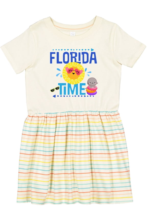 Florida Time Summer Vacation Girls Toddler Dress
