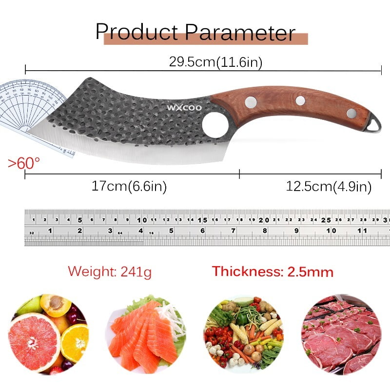 2PCS Stainless Steel Sharp Chef Knife Utility Knife Boning Knife Handmade Forged Knife Multipurpose Knife Unique Knives for Cooking Kitchen Must Haves Camping Knife Fruit Fish Meat Cleaver Barbecue