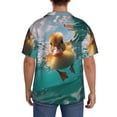thumbnail image 3 of Pofeuu Underwater Swimming Duck Print Mens Casual Short Sleeve Shirts Beach Summer Spread Collar Pocket Tops Men's Casual Short-sleeved Shirt-X-Large, 3 of 5