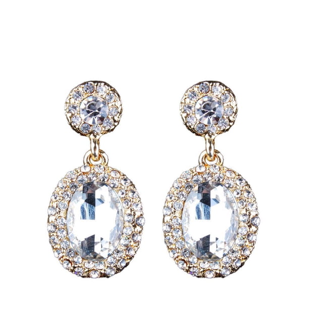 Joya de Manera Pendientes Gota Ovalada Colgante de Oreja Adorno Boda Blanco Fernando Pendiente colgante