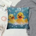 thumbnail image 2 of COMIO Funny Duck Throw Pillow Covers Cute Animal in Bathtub Bubble Modern Cartoon Yellow Blue Sofa Washable Indoor Home Kids Bedroom Dorm Couch Sofa Decorative Cushion Cover, 2 of 5