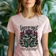 thumbnail image 5 of Christian Floral T-Shirt – Saved by Grace Through Faith, Ephesians 2:8 Scripture Tee, Graphite Heather, Size 4XL, 5 of 6