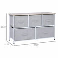 thumbnail image 4 of Spaco 40" L 5-Drawer Horizontal Storage Cube Dresser, Bedroom Organizer, Dresser with Fabric Bins for Livingroom, Light Gray, 4 of 9