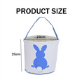 thumbnail image 4 of Cestas de conejito de Pascua, lindas bolsas de lona de algodón personalizadas, cestas para regalo de Pascua, color blanco, 4 of 7