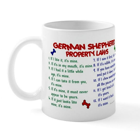 CafePress - German Shepherd Property Laws 2 Mug - 11 oz Ceramic Mug - Novelty Coffee Tea Cup