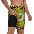thumbnail image 2 of Kdxio Yellow Mandala Print Men'S Swim Trunks With Compression Liner 7 Inch Inseam Quick Dry Swim Shorts, 2 of 7
