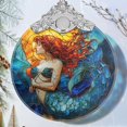 thumbnail image 1 of Adorno Colgante Jocidea Sirena de Vidrio Teñido 7,5x9 cm, 1 of 6