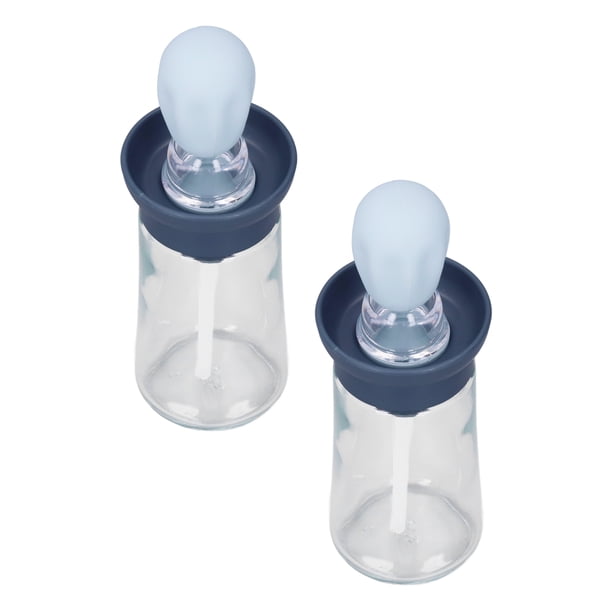Dispensador De Aceite, 2 Piezas De Silicona Cepillo De Vidrio Contenedor De Aceite Dispensador De Aceite Con Cepillo Pincel Con Cepillo De Silicona Para La Cocción De La Parrilla