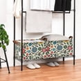 thumbnail image 3 of Yayeee Foldable Storage Basket for Shelves with Handles Set of 2 Waterproof Cloth Bins, Vibrant Floral, 3 of 7