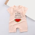 thumbnail image 2 of HCNTES Baby Kids Unisex Short Sleeve Bodysuit Romper One-Piece Toddler Children Stretchy Sleepwear Pajamas Loungewear for Spring Summer(X01-Pink,6-12 Months), 2 of 4