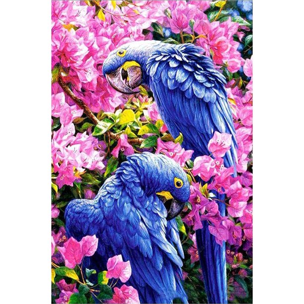 Cuadros Decorativos Loro azul de 11 quilates bordado con cuentas costura artesanal punto de cruz completo arte Animal JShteea Nuevos Originales