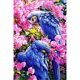 thumbnail image 1 of Cuadros Decorativos Loro azul de 11 quilates bordado con cuentas costura artesanal punto de cruz completo arte Animal JShteea Nuevos Originales, 1 of 8