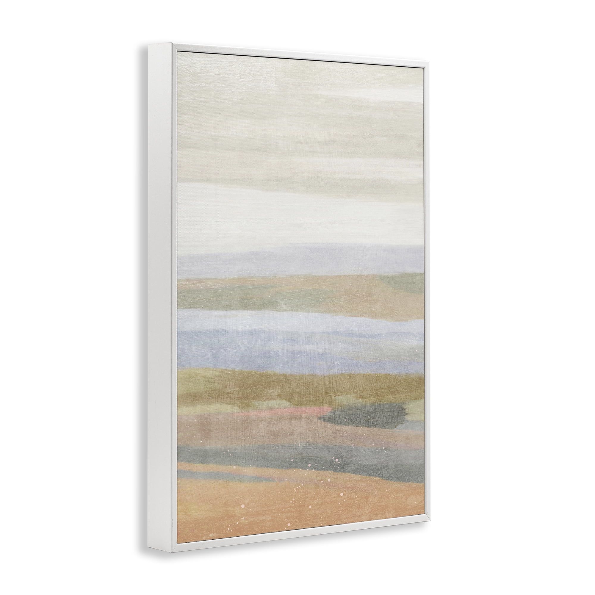 Stupell Industries Beach Dunes Abstraction Coastal Painting White Framed Art Print Wall Art, 16 x 24