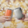 thumbnail image 2 of 12oz Stemless Wine Tumblers Orange and Grey Abstract Art Artwork Vacuum Insulated Stainless Steel Travel Tumbler Cups Mug with Lid and Straw for Champaign,Cocktail,Beer with Cleaning Brush, 2 of 5