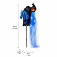 thumbnail image 3 of Halloween Headless Horseman Yard Stake, Light Up Ghost Decoration with Pumpkin Lantern and Blue Lights for Lawn Pathway, 23.6 in, 3 of 6