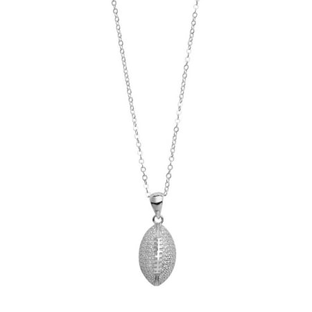 Women's Sports Sterling Silver Jewelry - Football Pendant (Best Sterling Silver Jewelry Brands)