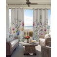 thumbnail image 4 of Blackout Curtains for Bedroom, Spring Floral Room Darkening Window Drapes for Living Room, Watercolor Herbs Summer Botanical Rustic Thermal Insulated Grommet Curtains, 52x90 inch, 2 Panels, 4 of 9