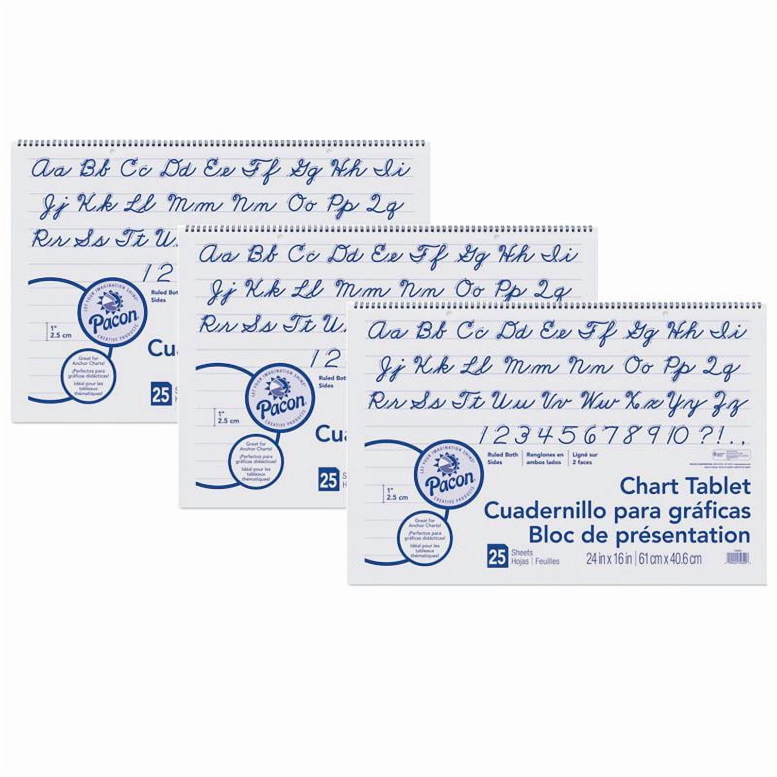 Pacon Chart Tablet Easel Pad White 25 Sheets  3 Tablets (PAC74620-3)