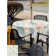 thumbnail image 5 of Outdoor Tablecloths with Umbrella Hole & Zipper, Teal Red Jellyfish Coastal 54x54 Inch Square Tablecloths, Nautical Beach Coral Starfish Waterproof Table Cloth, Patio/Pool/Picnic Table Covers, 5 of 8