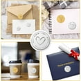thumbnail image 4 of 100pcs Heart Embossed Envelope Stickers - 2" Waterproof Silver Foil Stickers & Seals - Self-Adhesive Sticker Decor Labels for Wedding Gift Packaging Award Certificates & Invitations, 4 of 9
