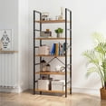 thumbnail image 4 of EDX Bookcase, 5 Tier Book Shelf, Storage Shelf, Classic Modern Bookcase for CDs, Movies, Books, Industrial Bookcase for Home Office, Living Room, Kitchen, Bedroom, Wood Gray, 4 of 5