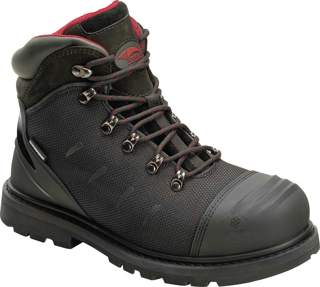 Men's Avenger A7580 Hammer Amax Carbon Toe WP 6 inch Work Boot, Black