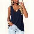 thumbnail image 5 of vzibsiv Womens V Neck Tank Top Sleeveless Loose Fit Minimalist Basic Cami for Daily Wear Navy S, 5 of 6