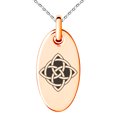 thumbnail image 1 of Stainless Steel Celtic Quaternary Cross Knot Engraved Small Oval Charm Pendant Necklace, 1 of 1