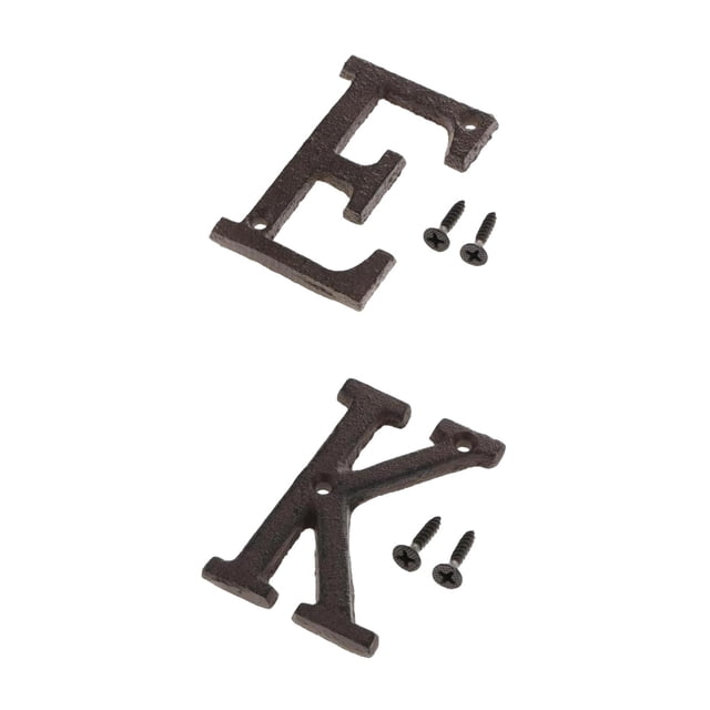 2x Placa de puerta Buzón Letras Decoración de montaje en pared EK perfecl Etiqueta de la letra de la placa de la puerta