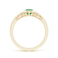 thumbnail image 2 of ANGARA Natural Vintage Style Bezel-Set Oval Emerald Ring with Diamonds in 14K Yellow Gold for Women (Size-7x5mm) | May Birthstone, Birthday, Anniversary, Jewelry Gift for Women | Natural Emerald Ring, 2 of 9