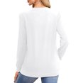 thumbnail image 4 of Fancyglim Women Sweatshirts Crew Neck Long Sleeve Tunic Tops Casual Pullover with Pockets White S, 4 of 6