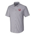 thumbnail image 2 of Men's Cutter & Buck Charcoal Utah Utes Vault Stretch Oxford Short Sleeve Button-Down Shirt, 2 of 3
