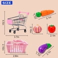 thumbnail image 2 of Juego de carrito de compras de juguete LNGOOR, juego de carrito de compras en miniatura, juego de carrito de compras de alimentos y comestibles de imitación, incluye 4 piezas de frutas y verduras de, 2 of 6